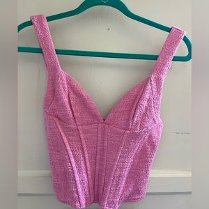 Zara Pink Corset Crop Top